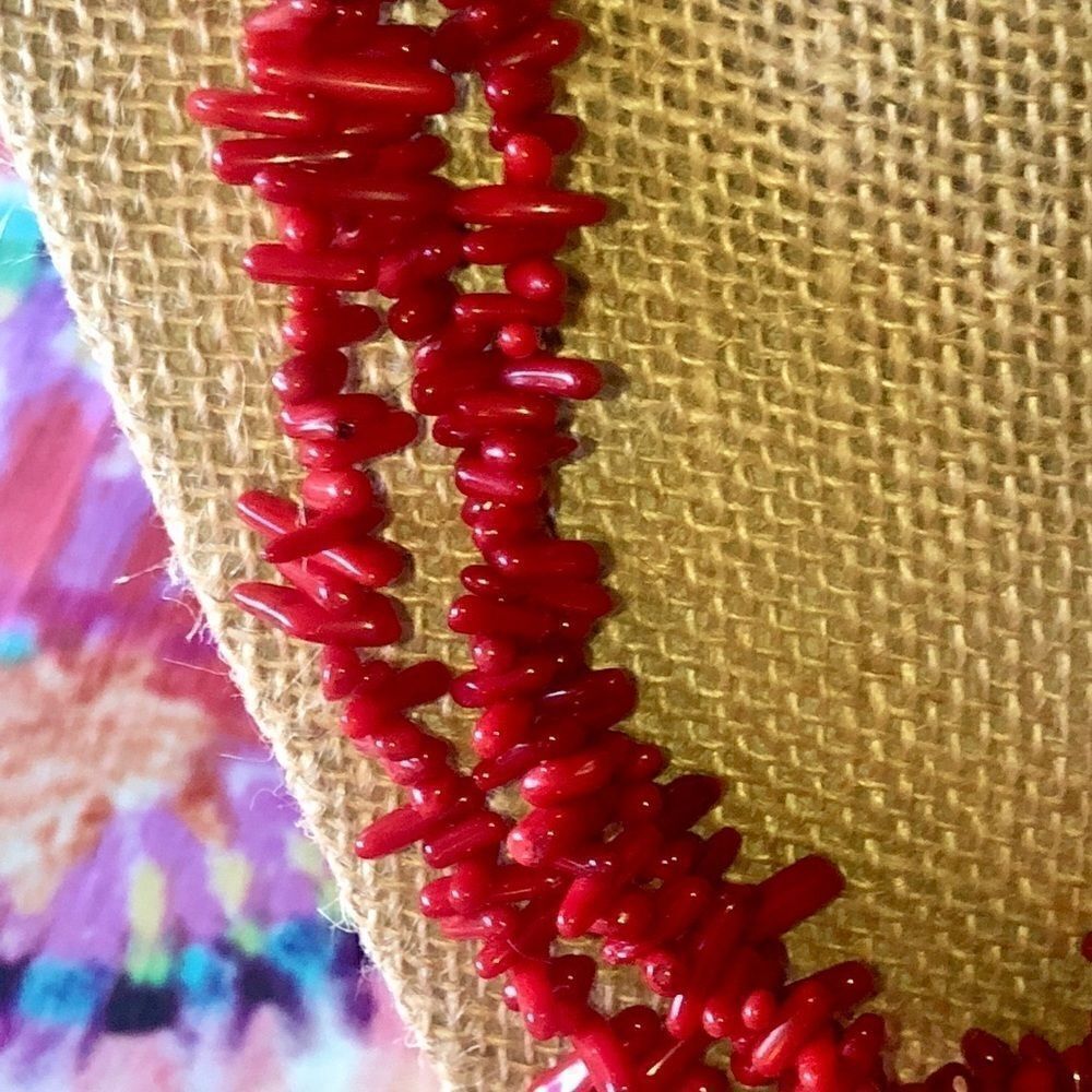 Artisan Handcrafted Authentic Red Branch Coral Multi Strand Necklace & Bracelet - Picture 5 of 12